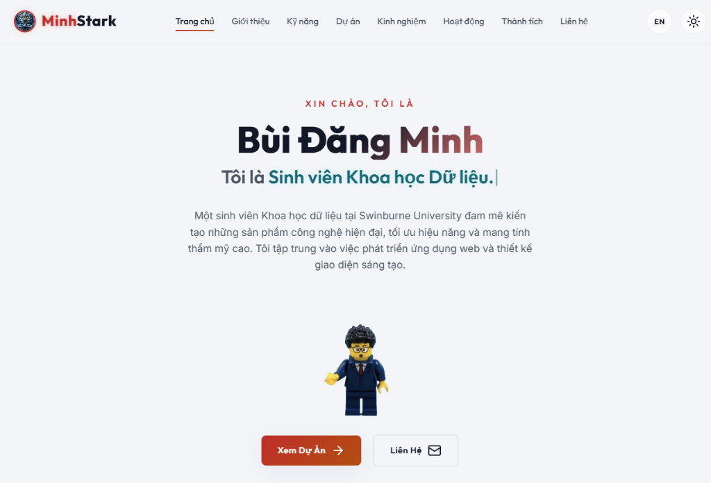 Ảnh chụp dự án website cá nhân